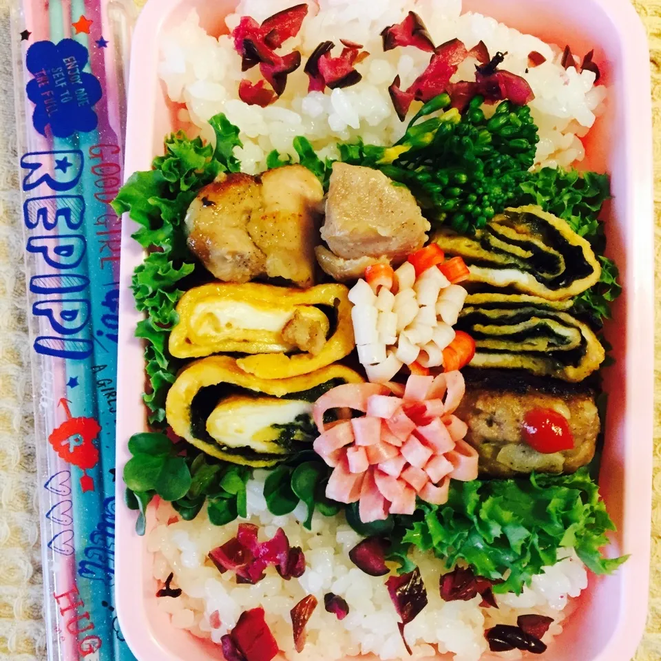 Snapdishの料理写真:女子高生が母の指導のもとで作った弁当♪|marksweetsさん