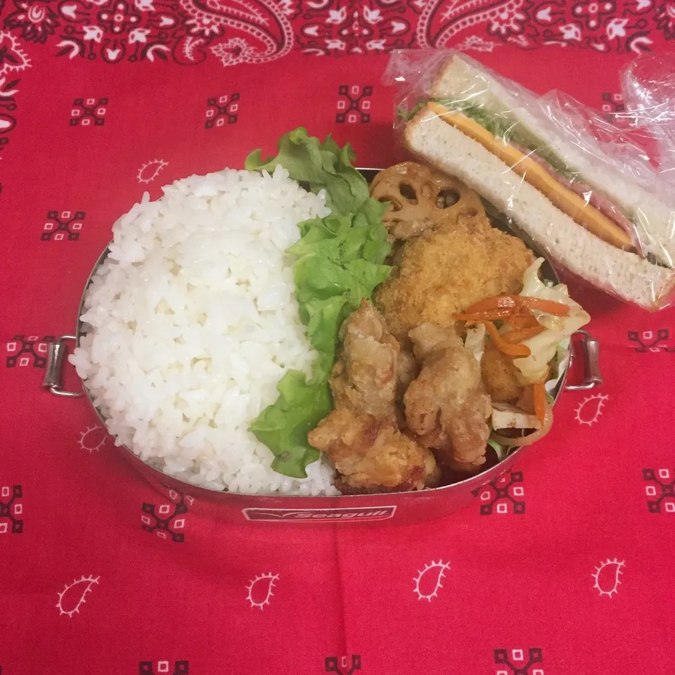 Snapdishの料理写真:男子高校生弁当No.154唐揚げ&コロッケ弁当|mickyさん