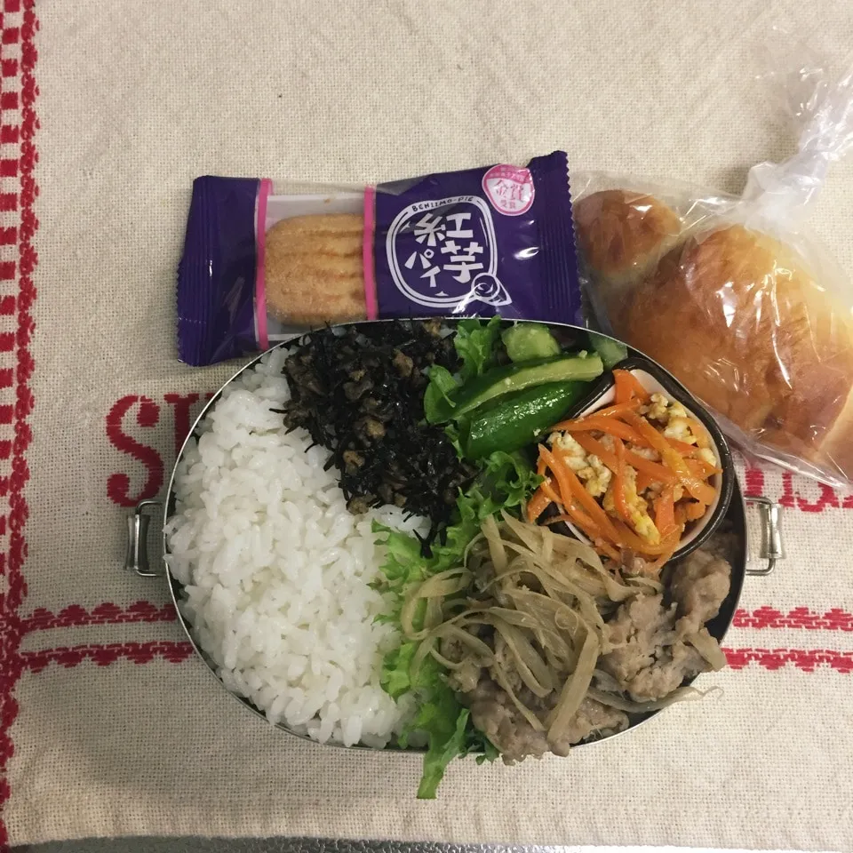 男子高校生弁当No.128ささがきごぼうと豚の塩おかか煮弁当|mickyさん