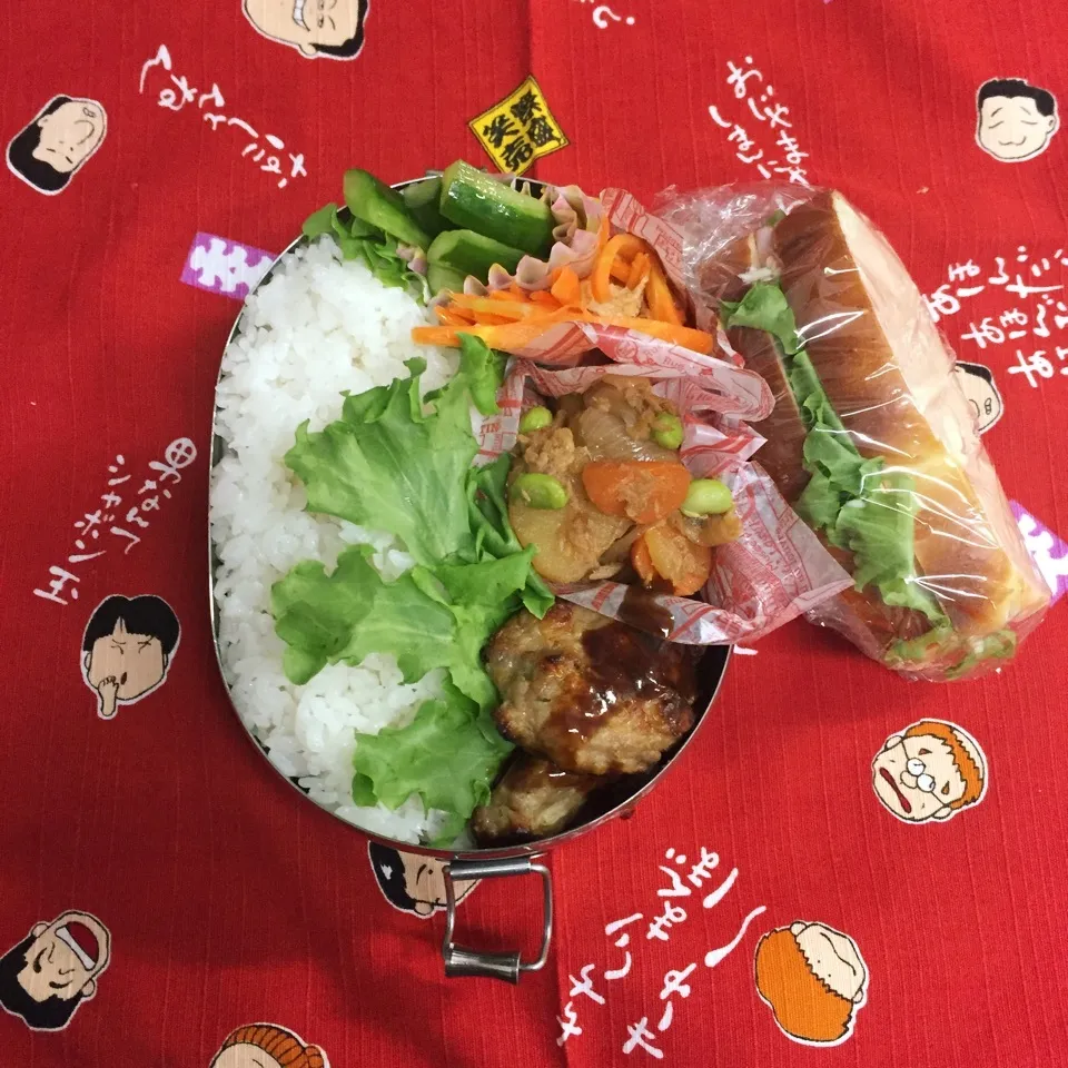 Snapdishの料理写真:男子高校生弁当No.111 ハンバーグ弁当|mickyさん