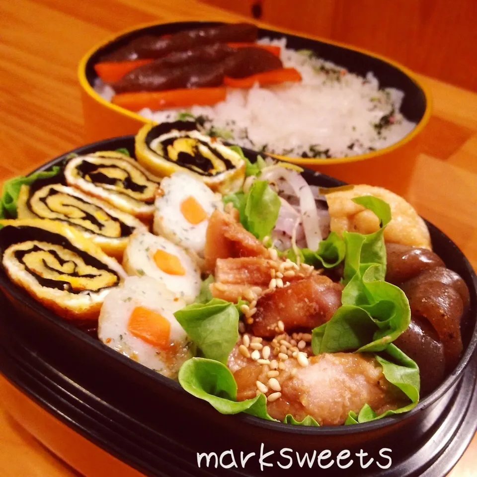 Snapdishの料理写真:旦那くんの夜勤弁当♡|marksweetsさん