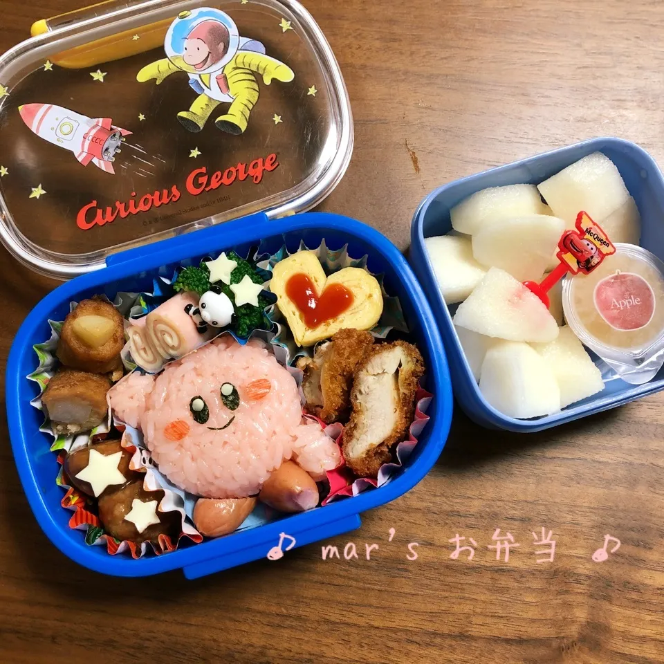 年少☆次男くん☆カービーお弁当♬キャラ弁☆|ma-chanさん