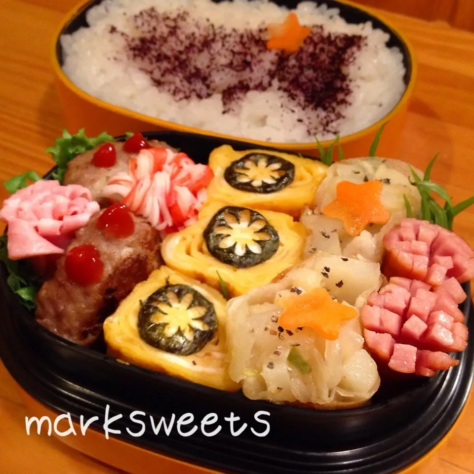 Snapdishの料理写真:旦那くんの夜勤弁当っ♪|marksweetsさん