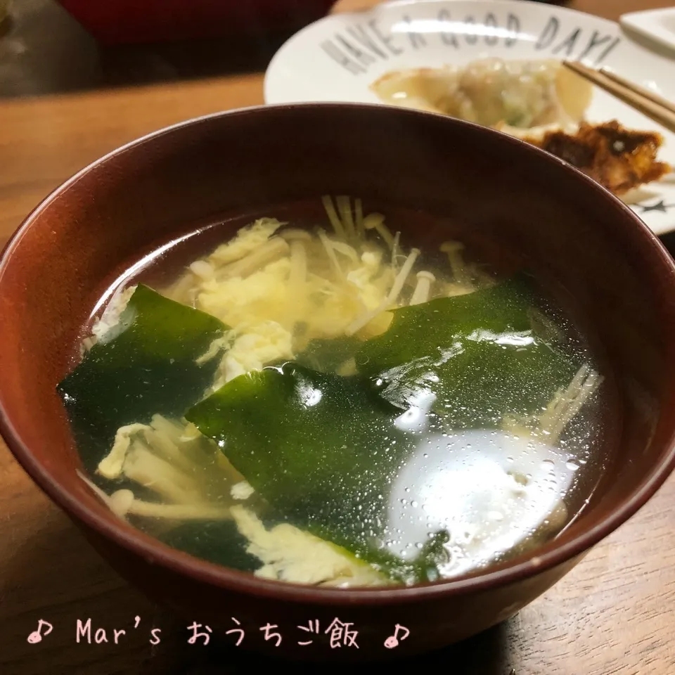 えのきとわかめのたまごスープ♬|ma-chanさん