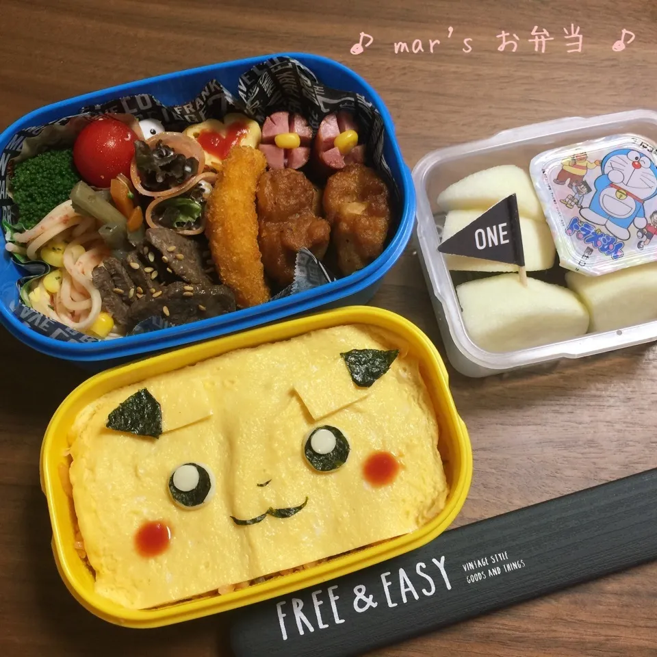 長男リクエスト☆ピカチュウオムライスお弁当☆|ma-chanさん