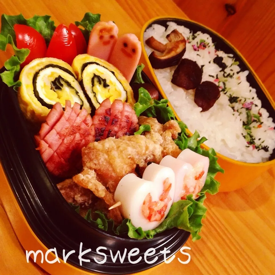 Snapdishの料理写真:旦那君の夜勤弁当♪|marksweetsさん