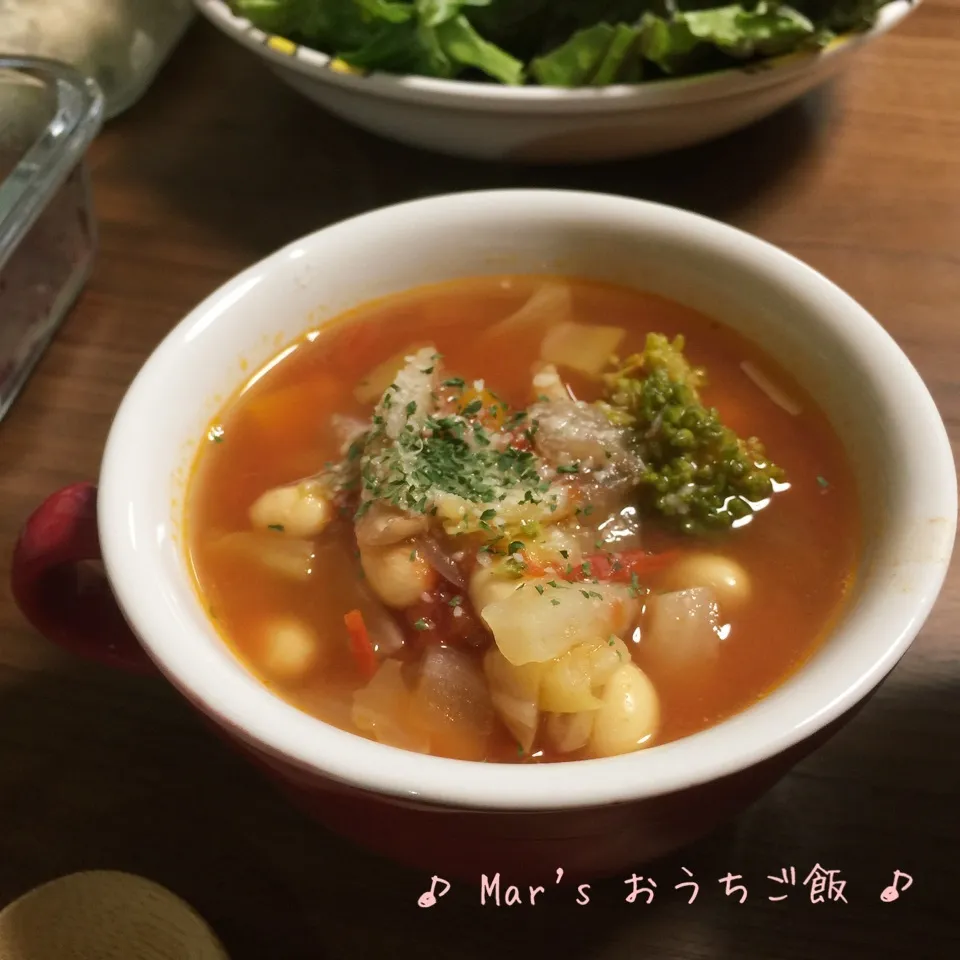 野菜たっぷり〜♪ミネストローネ♪大豆入り☆|ma-chanさん