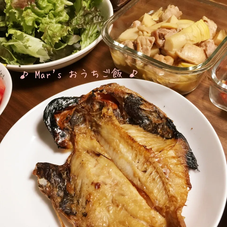 大きい〜☆金目鯛の干物♪& 筍と鳥もも肉の煮物♪|ma-chanさん