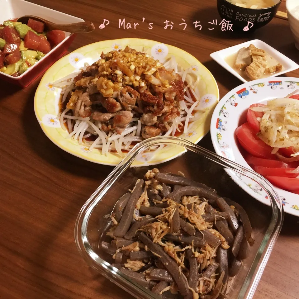 Snapdishの料理写真:中華風豚コマのもやしのっけ♫などなど…☆|ma-chanさん