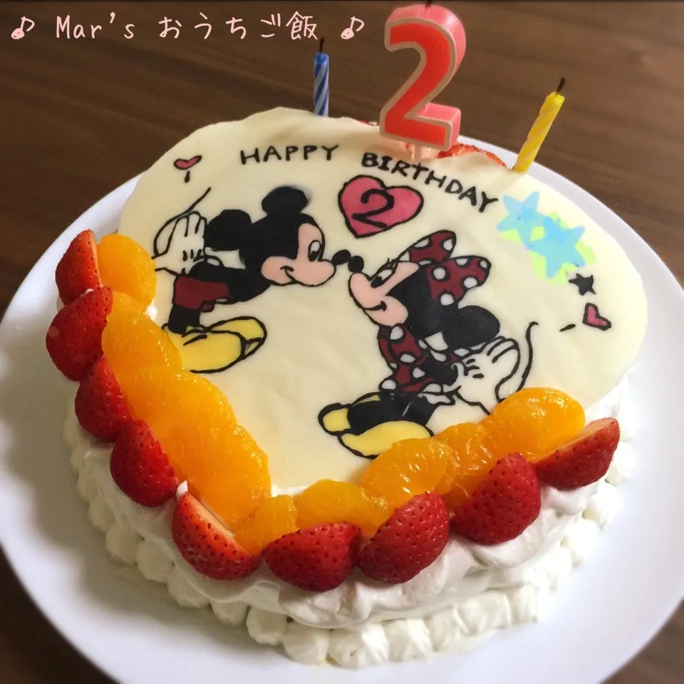 Snapdishの料理写真:次男2歳♡ミッキー&ミニー♫誕生日ケーキ♡|ma-chanさん