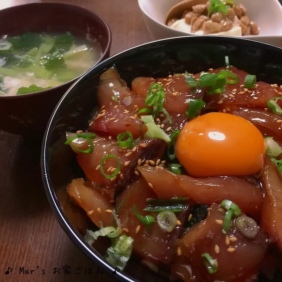 お手頃なメバチマグロで( ´艸｀)♡ボリュームたっぷり漬け丼|ma-chanさん