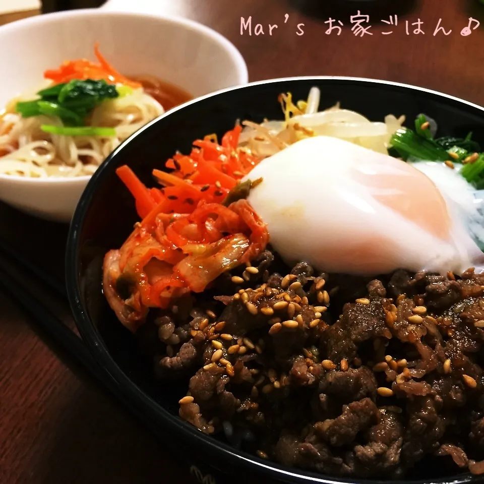 ビビンバ丼 & 冷麺 ♫|ma-chanさん