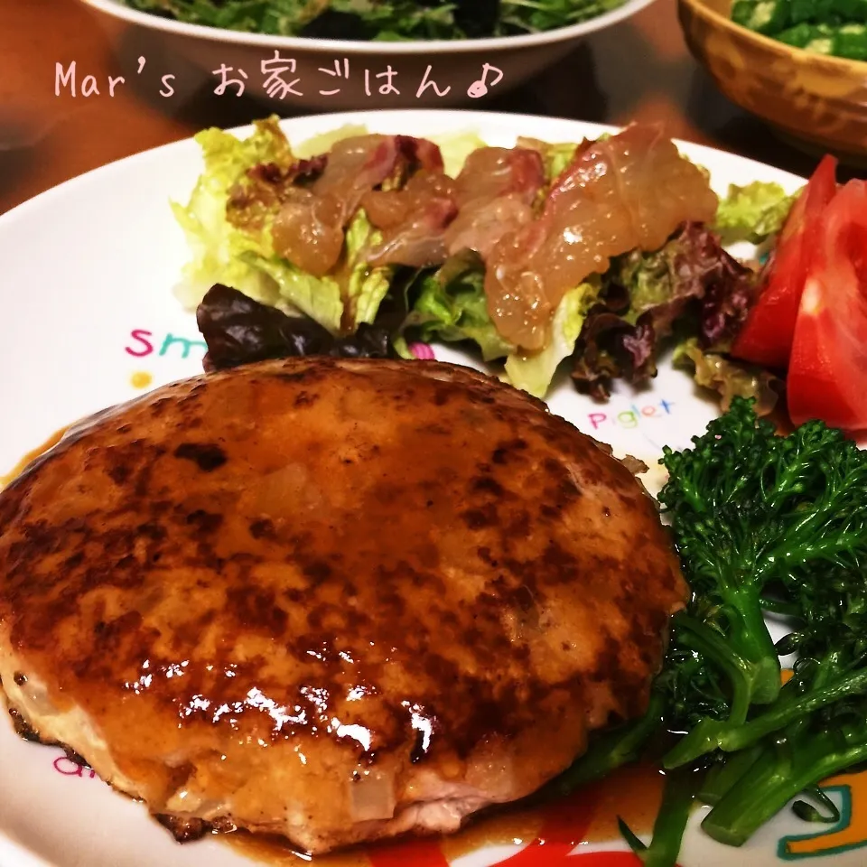 ふわぁふわぁ〜♫豆腐ハンバーグ♫鯛のカルパッチョサラダ♫|ma-chanさん