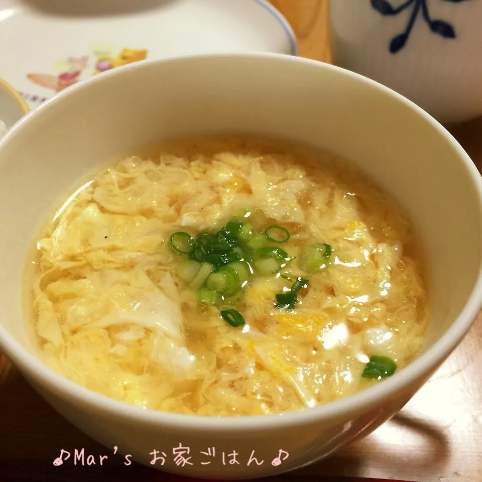 Snapdishの料理写真:塩鶏の蒸し汁で♪ふわんふわん♪やさしい味のたまごスープ☆|ma-chanさん