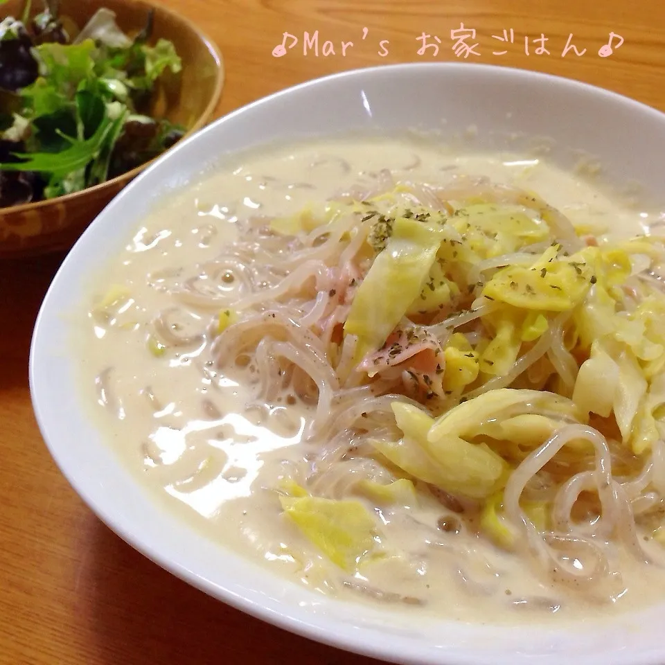 糸こんにゃく,豆乳で♪クリームスパゲッティ☆|ma-chanさん