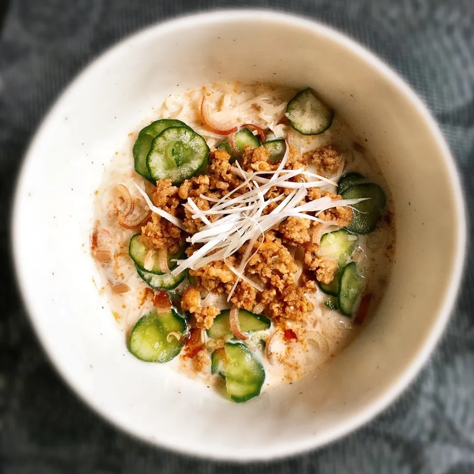 お豆腐入り肉味噌で豆乳坦々素麺！お豆腐づくしでヘルシー♪|りん＊さん