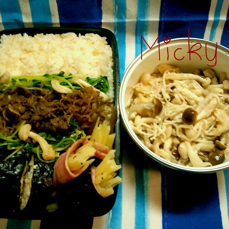 きのこの塩麹漬け☆豆苗ときのこ、おかか炒め|mickyさん