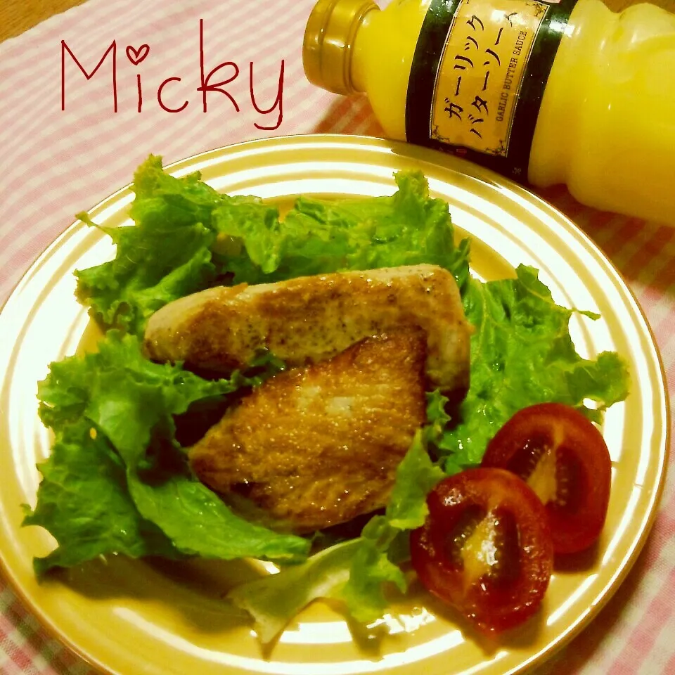 鮪のステーキ☆ガーリックバターソース|mickyさん