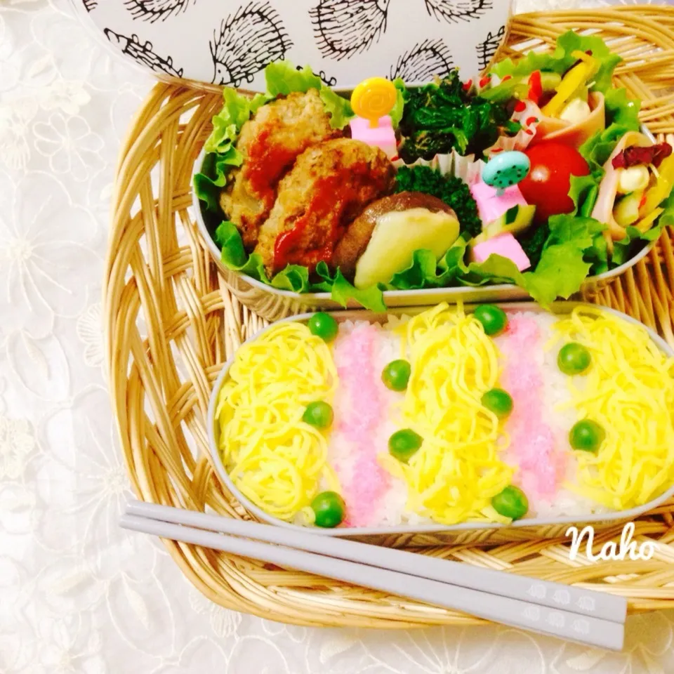 昨夜からの仕込みで今日は早く出来た♡完成図通りのお弁当‼︎|naho_nonaさん