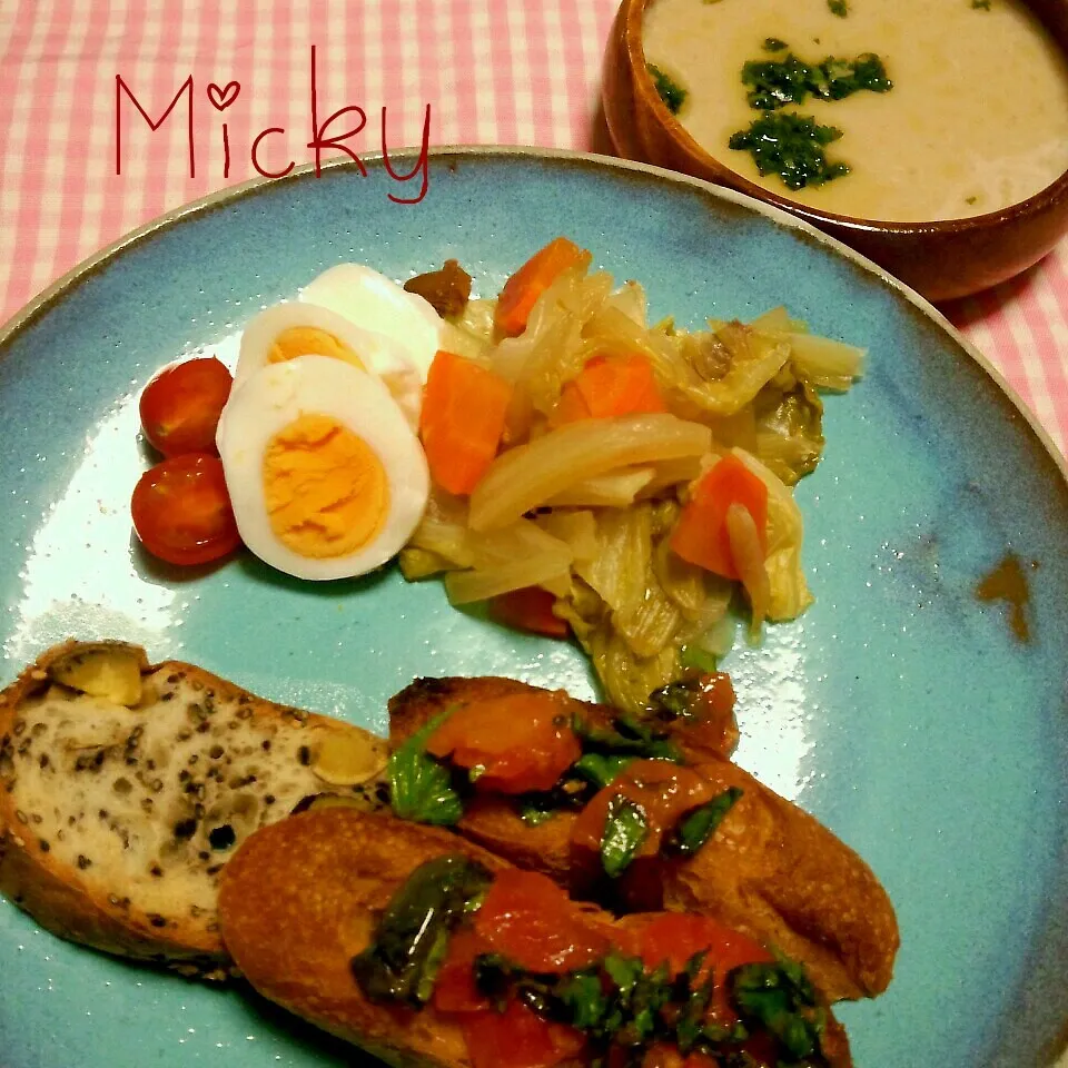 １人カフェごっこ☆白花豆のスープ|mickyさん