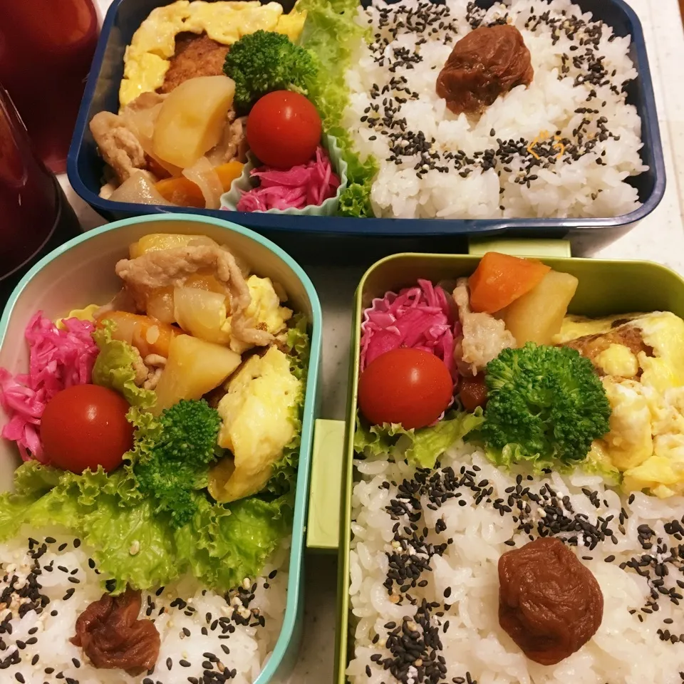 Snapdishの料理写真:今日のお仕事&学校弁当♪2018.9.7|ぐぅさん