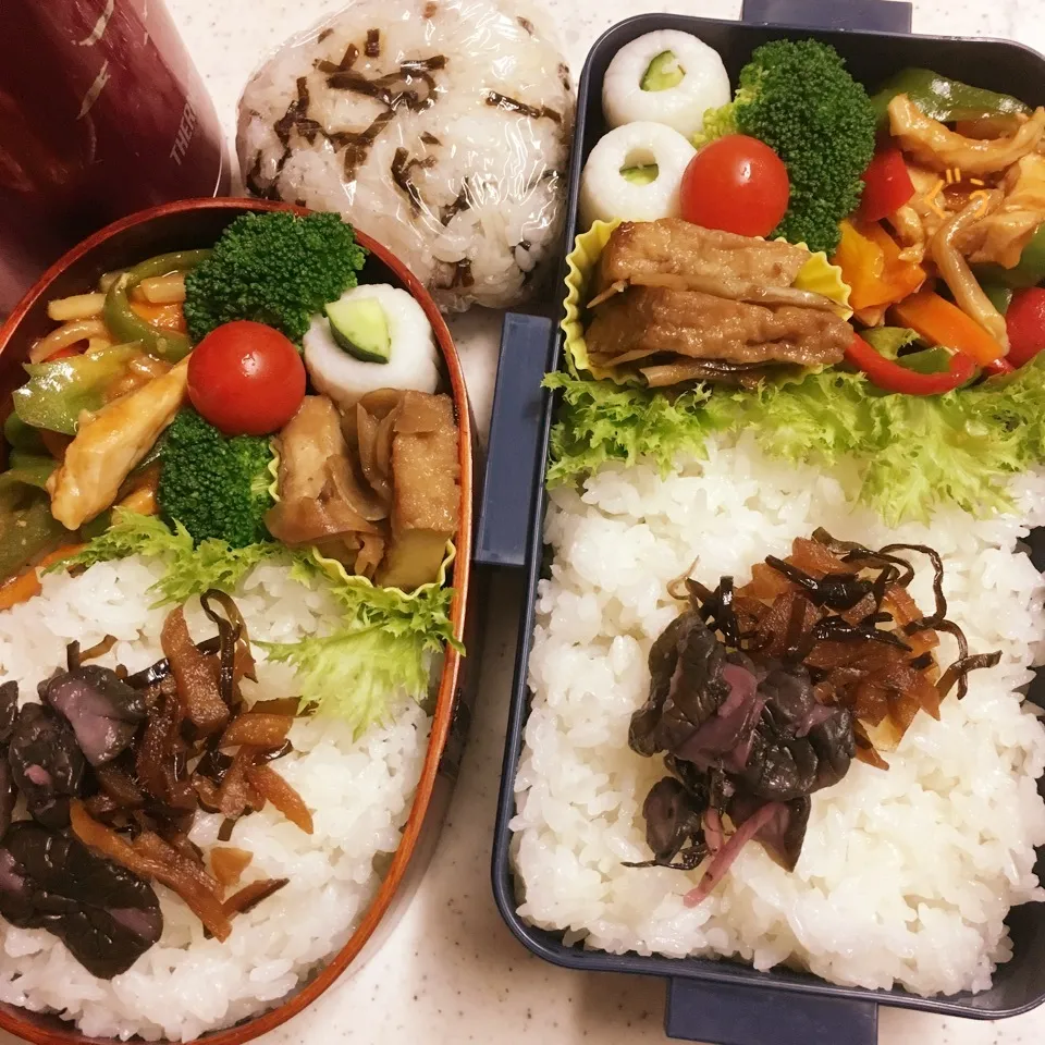 Snapdishの料理写真:今日のお仕事&学校弁当♪2018.7.3|ぐぅさん