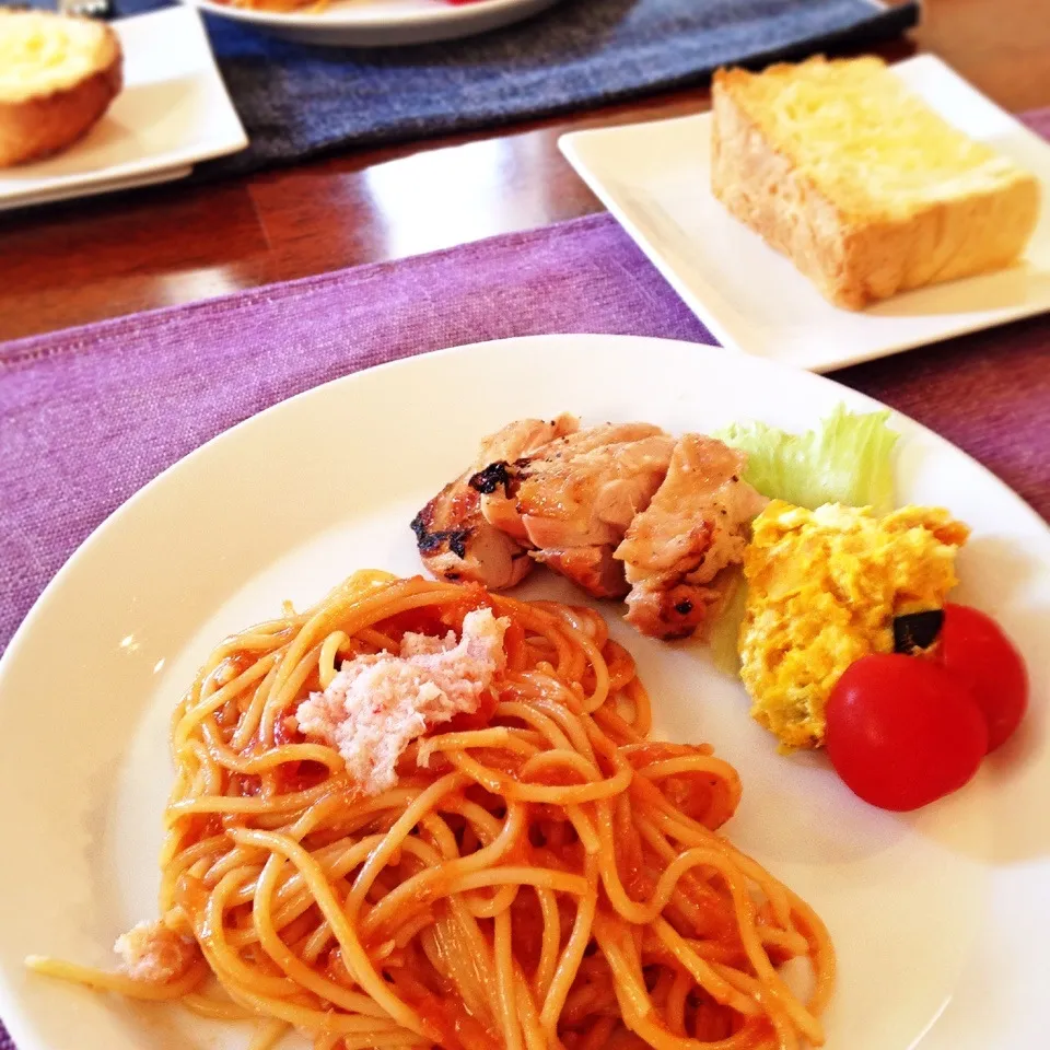 カニトマトクリーム冷製パスタでランチ|りん＊さん