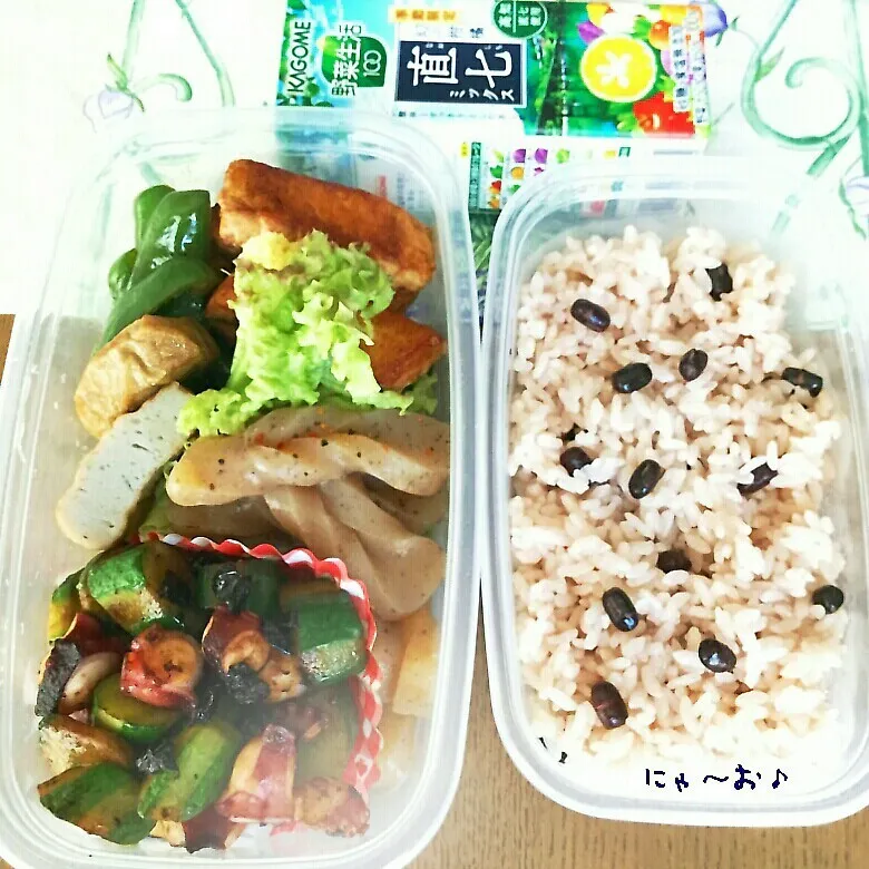 Snapdishの料理写真:パパのお弁当♪10月16日･直七も付いてるよ|ニャーオさん