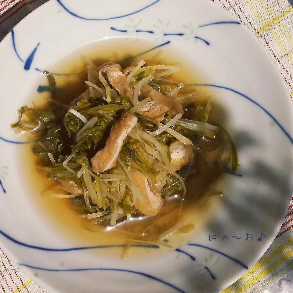 Snapdishの料理写真:水菜の炊いたの|ニャーオさん