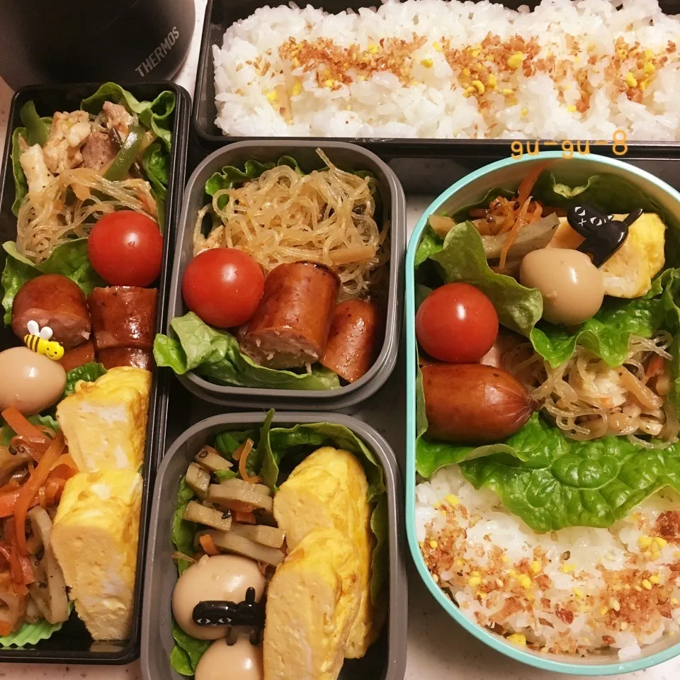 Snapdishの料理写真:今日のお仕事&学校弁当♪|ぐぅさん