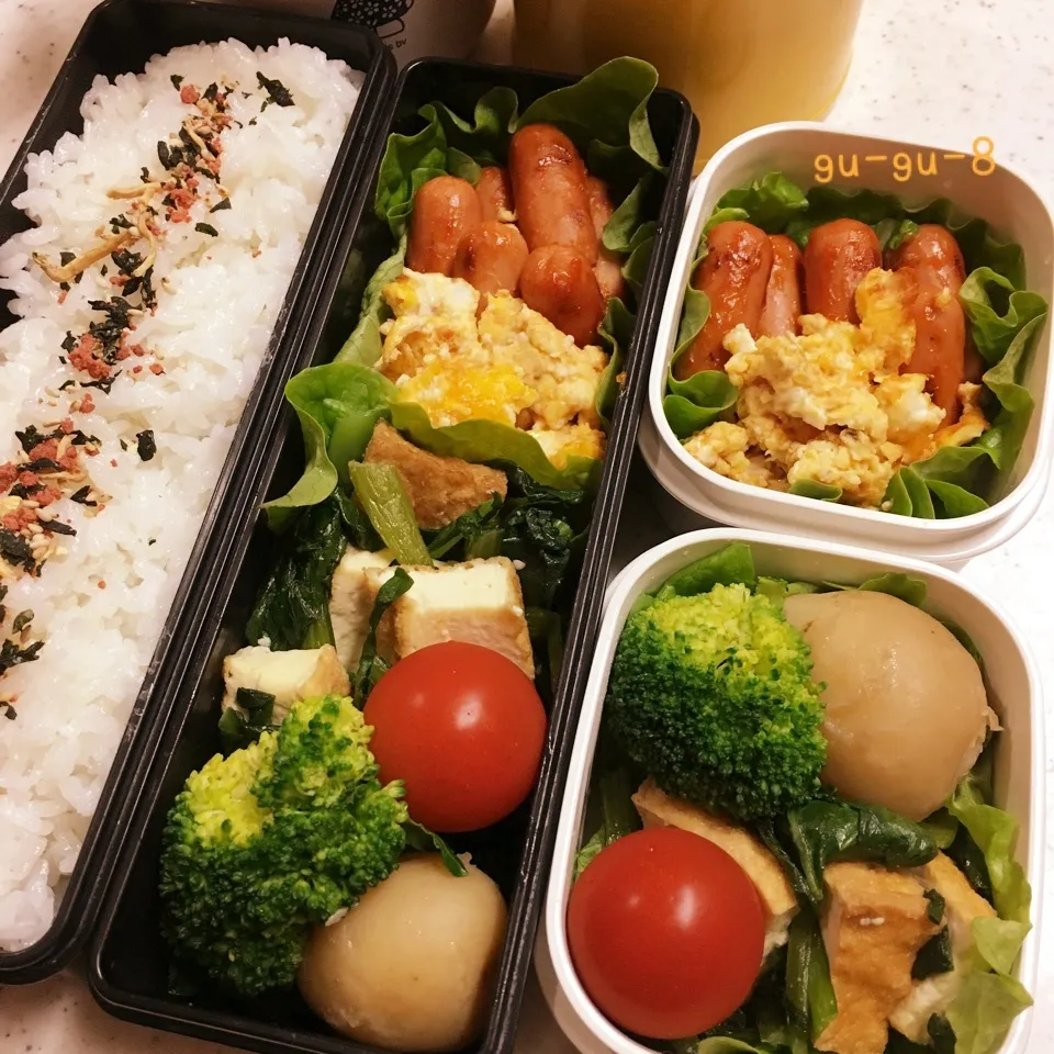 Snapdishの料理写真:今日のお仕事&学校弁当♪|ぐぅさん