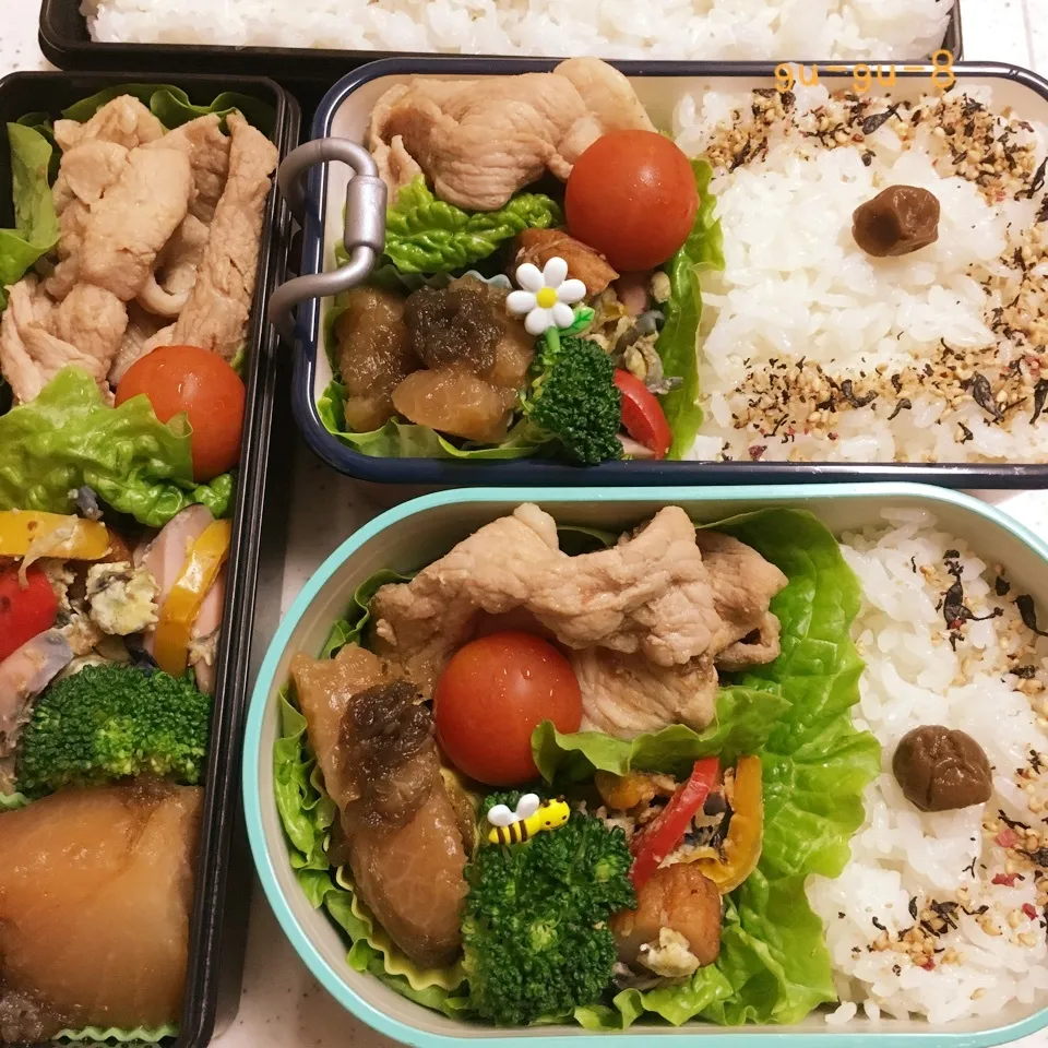 Snapdishの料理写真:今日のお仕事&学校弁当♪|ぐぅさん