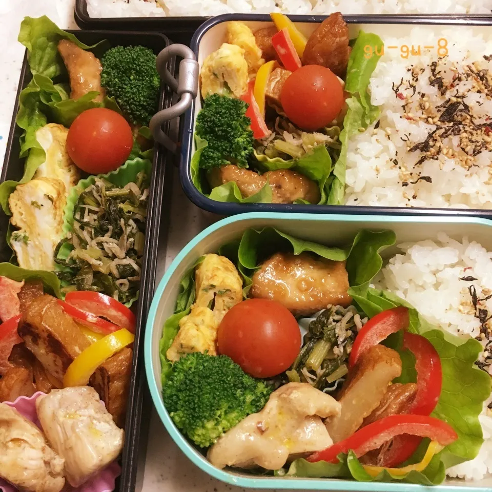 Snapdishの料理写真:今日のお仕事&学校弁当♪|ぐぅさん