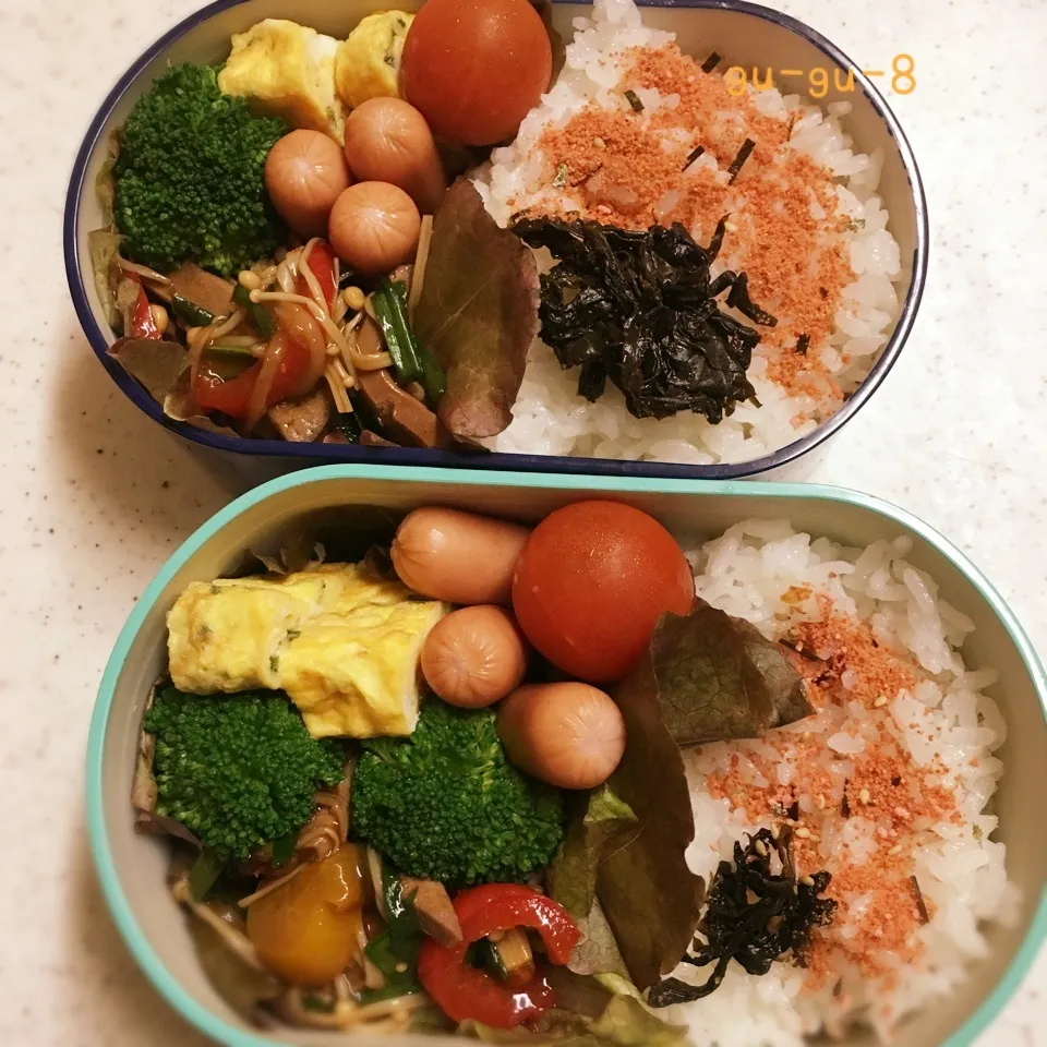 Snapdishの料理写真:今日のお仕事&学校弁当♪|ぐぅさん