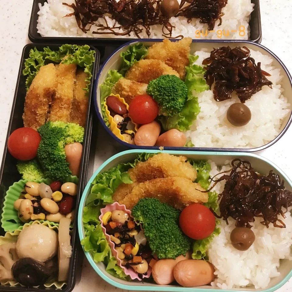 Snapdishの料理写真:今日のお仕事＆学校弁当♪|ぐぅさん