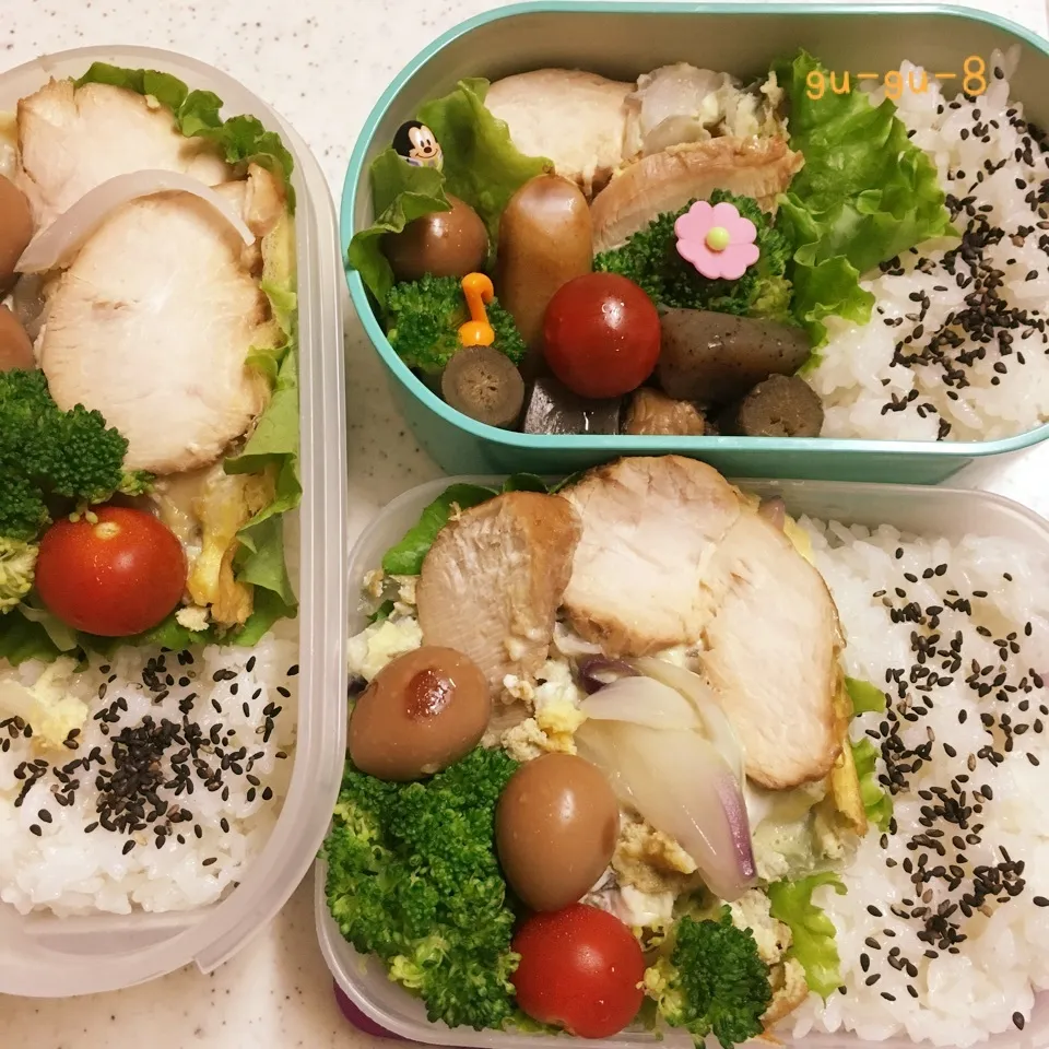 Snapdishの料理写真:今日のお仕事＆学校弁当♪|ぐぅさん