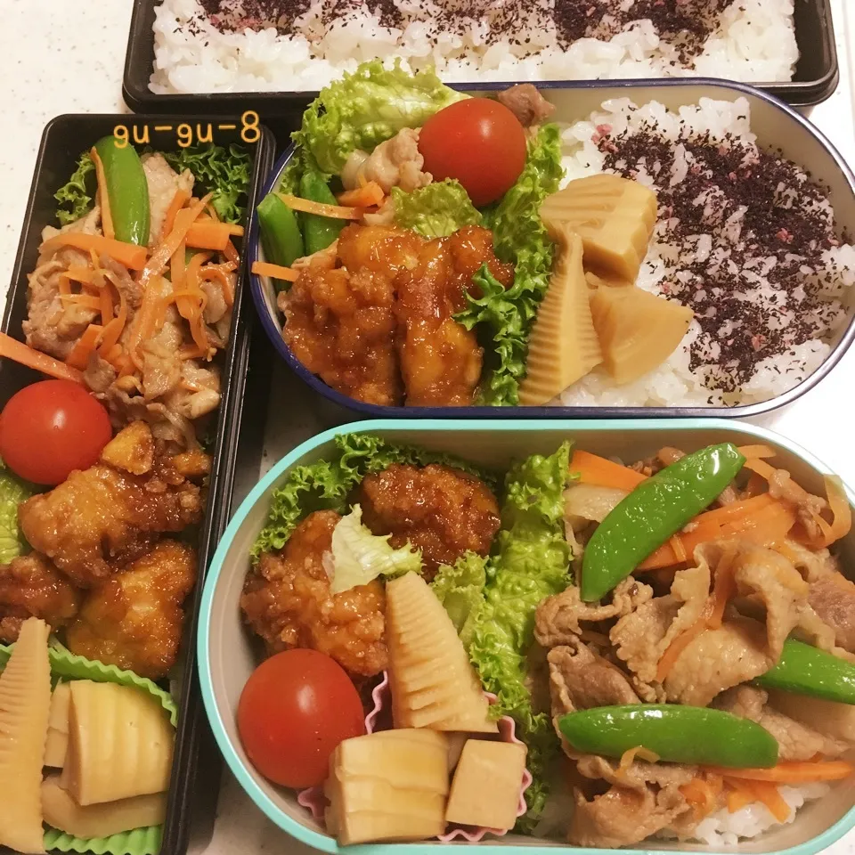 Snapdishの料理写真:今日のお仕事&学校弁当♪|ぐぅさん