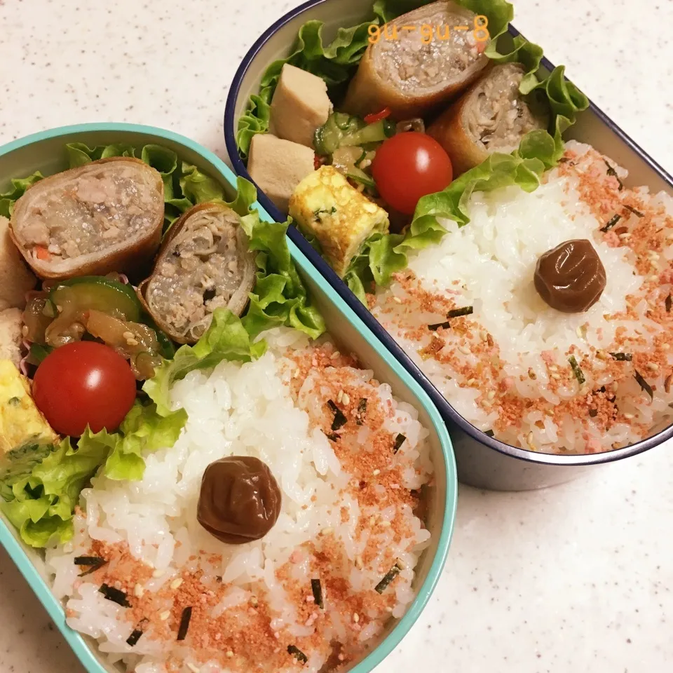 Snapdishの料理写真:今日のお仕事&学校弁当♪|ぐぅさん