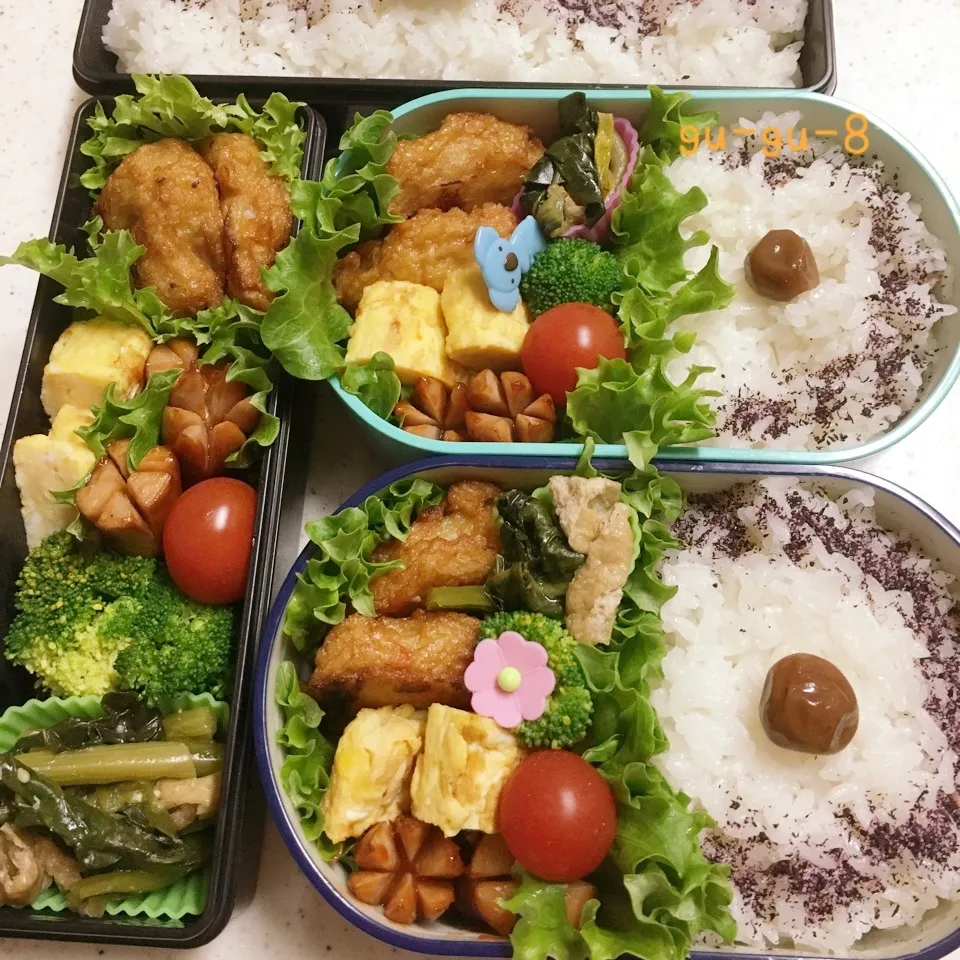 Snapdishの料理写真:今日のお仕事&学校弁当♪|ぐぅさん