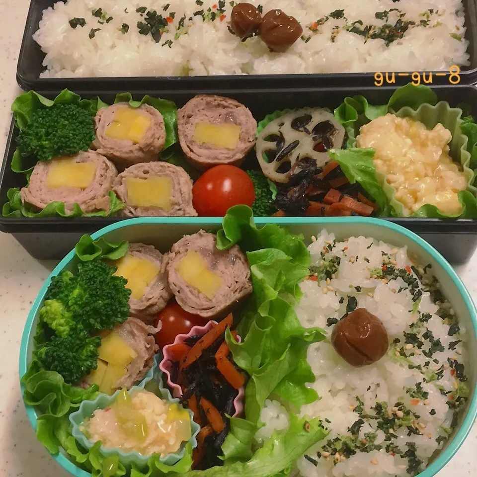 Snapdishの料理写真:今日のお仕事&学校弁当♪|ぐぅさん