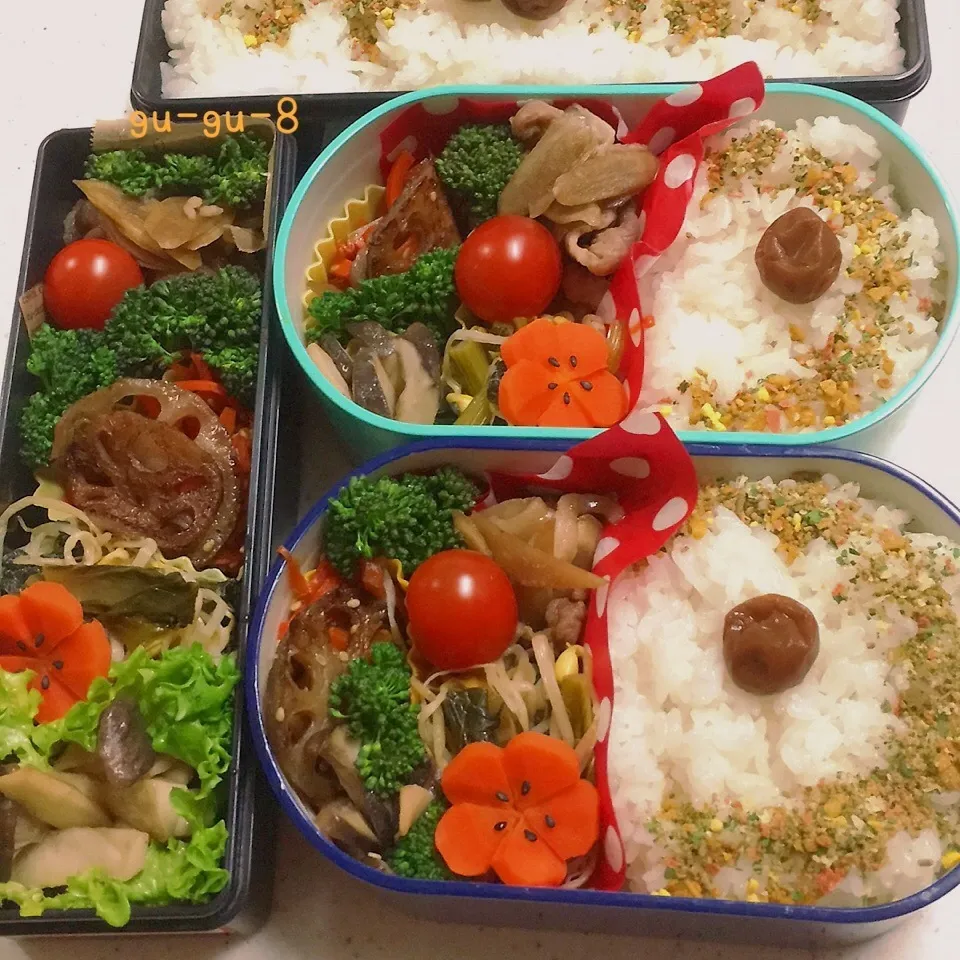 Snapdishの料理写真:今日のお仕事&学校弁当♪|ぐぅさん