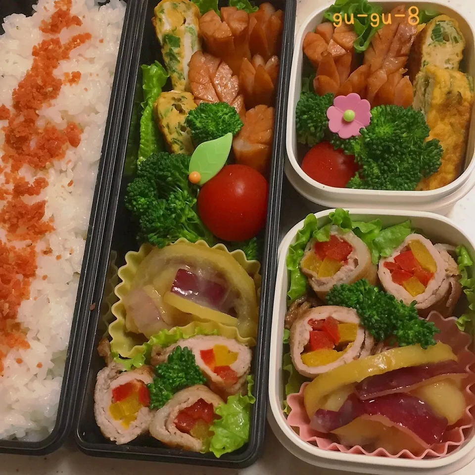 Snapdishの料理写真:今日のお仕事&学校弁当♪|ぐぅさん