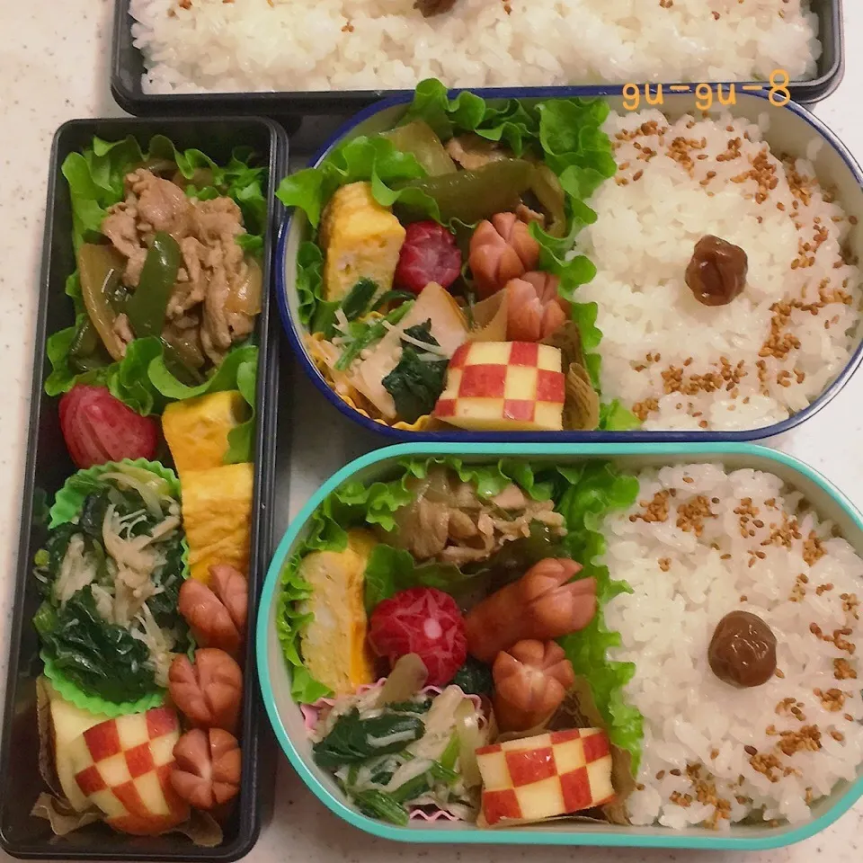 Snapdishの料理写真:今日のお仕事&学校弁当♪|ぐぅさん