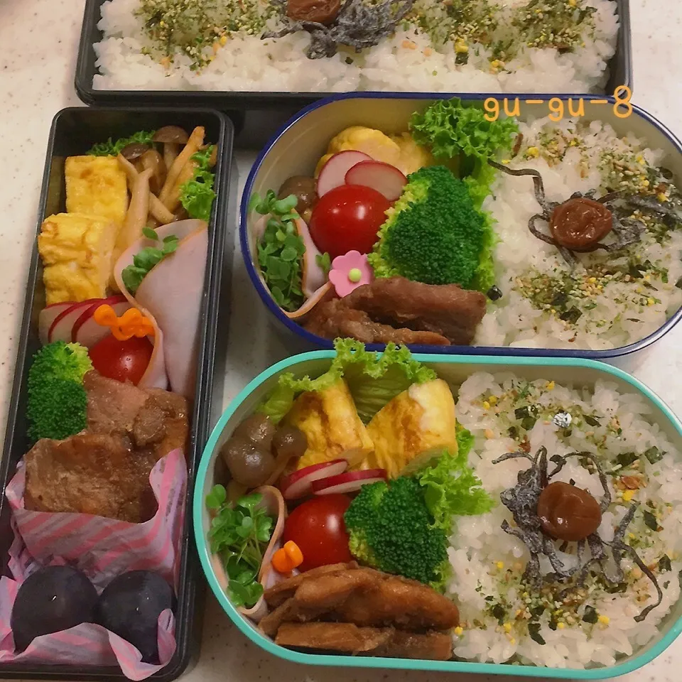 Snapdishの料理写真:今日のお仕事&学校弁当♪|ぐぅさん