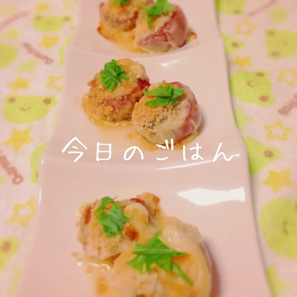 トマトのチーズ焼き(o^^o)|ぷうさんさん