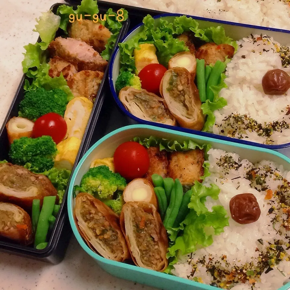 Snapdishの料理写真:今日のお仕事＆学校弁当♪|ぐぅさん