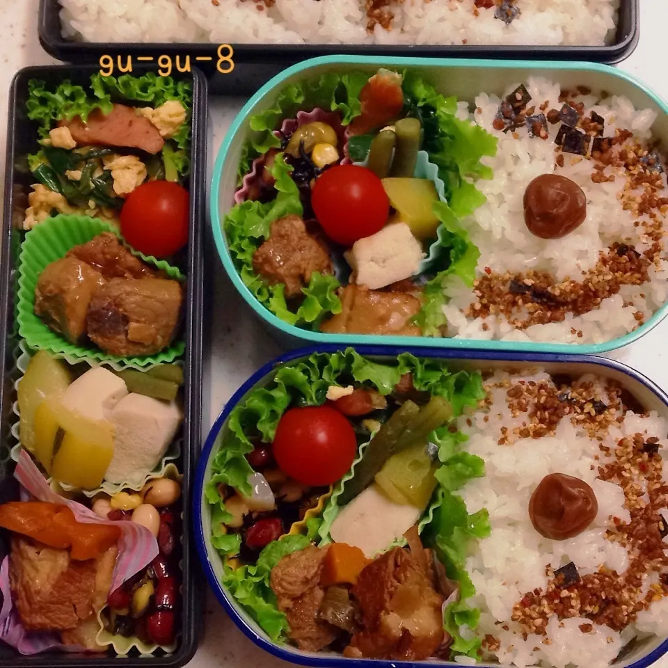 Snapdishの料理写真:今日のお仕事＆学校弁当♪|ぐぅさん