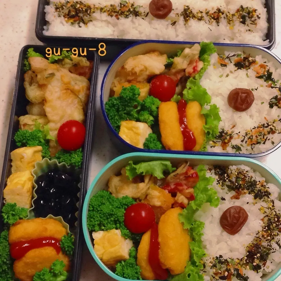 Snapdishの料理写真:今日のお仕事＆学校弁当♪|ぐぅさん