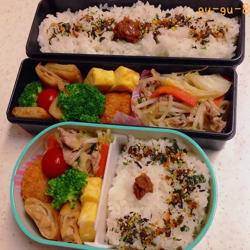 Snapdishの料理写真:今日のお仕事＆学校弁当♪|ぐぅさん