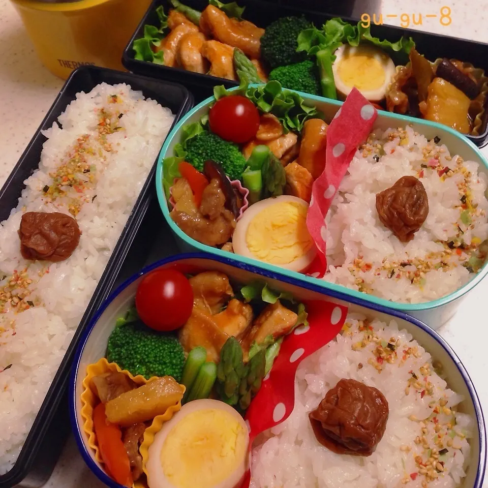 Snapdishの料理写真:今日のお仕事＆学校弁当♪|ぐぅさん